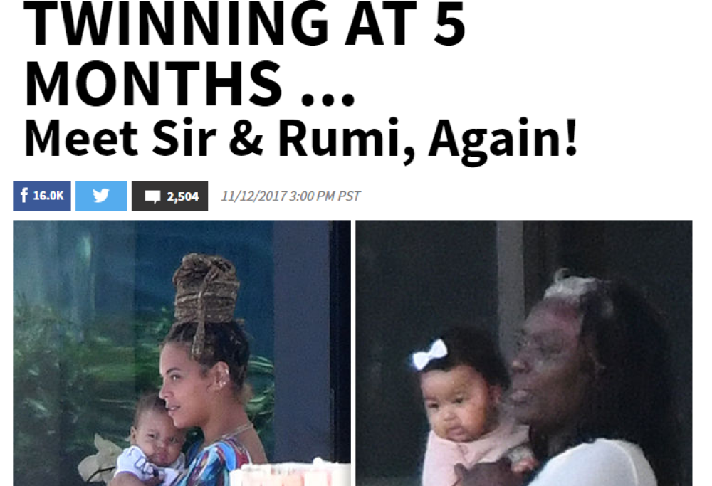 Beyoncé: dopo cinque mesi arrivano le prime foto dei gemelli