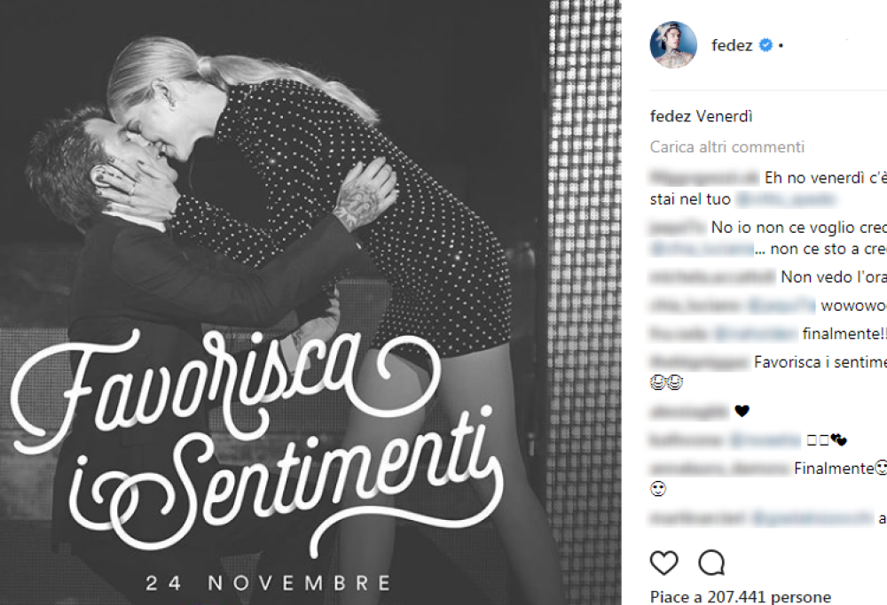 Fedez annuncia l'uscita di "Favorisca i Sentimenti"
