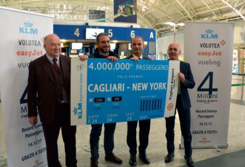 L’aeroporto di Cagliari regala un viaggio al quattromilionesimo passeggero