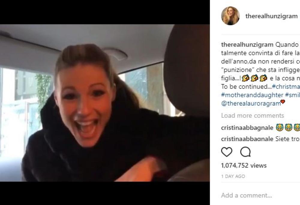 L’esilarante buon Natale di Michelle Hunziker e della figlia Aurora