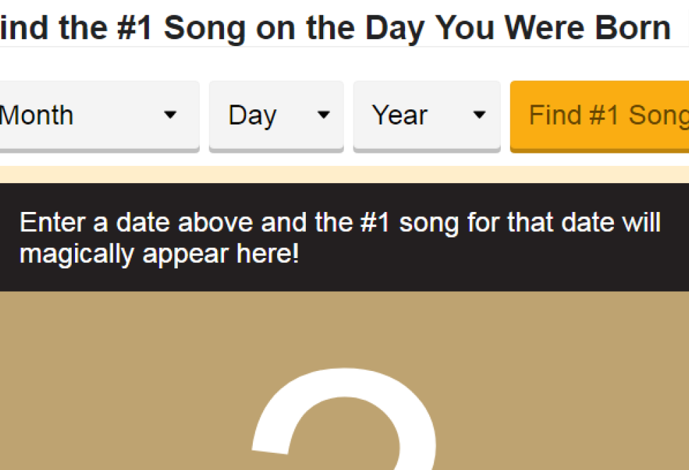 Vuoi scoprire quale canzone era in cima alle classifiche nel giorno in cui sei nato? Te lo dice un sito