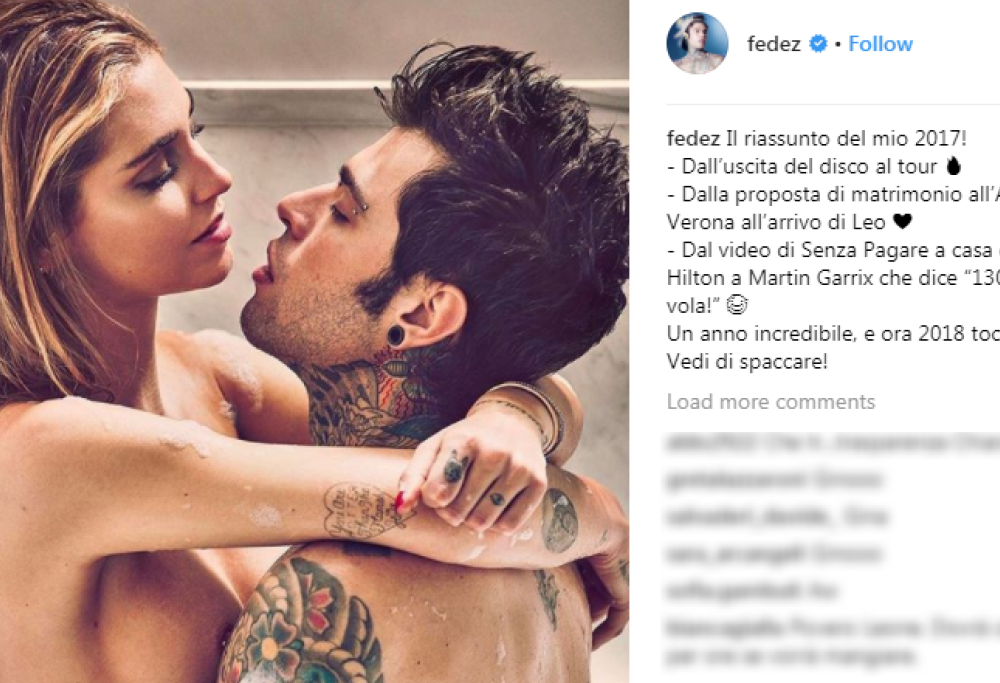 Fedez e il futuro con Chiara: «2018, vedi di spaccare»