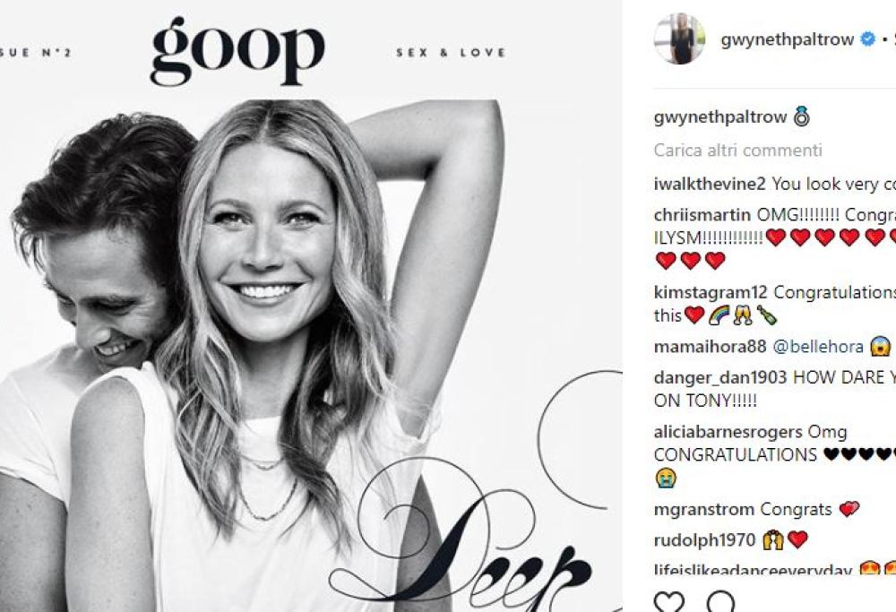 Gwyneth Paltrow annuncia il matrimonio con Brad Falchuk 