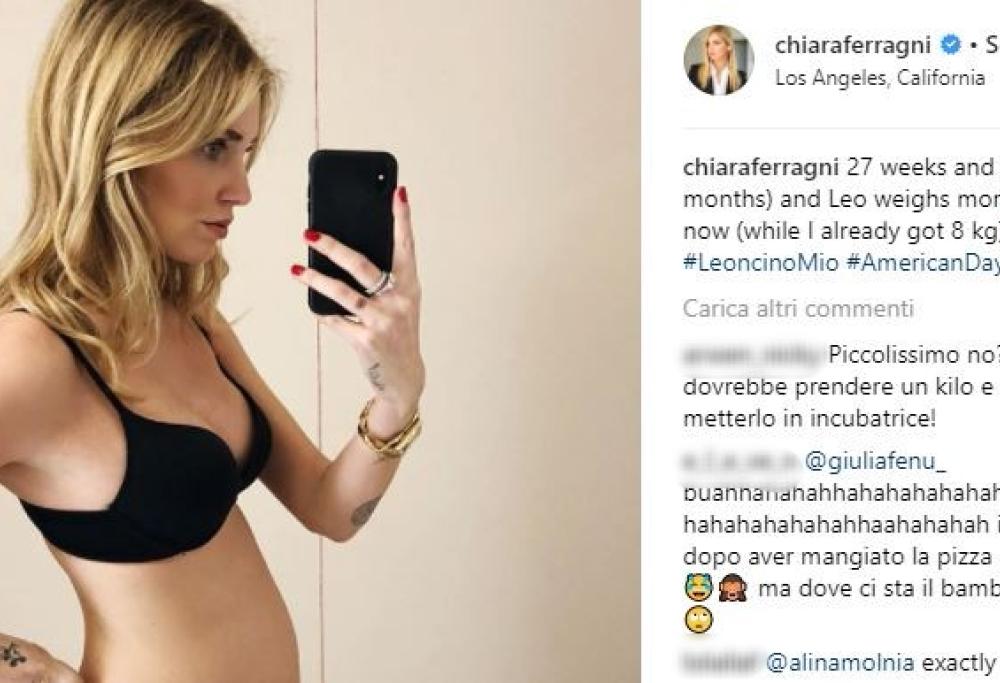 Chiara Ferragni rassicura i follower: “Ho già preso otto chili in gravidanza”