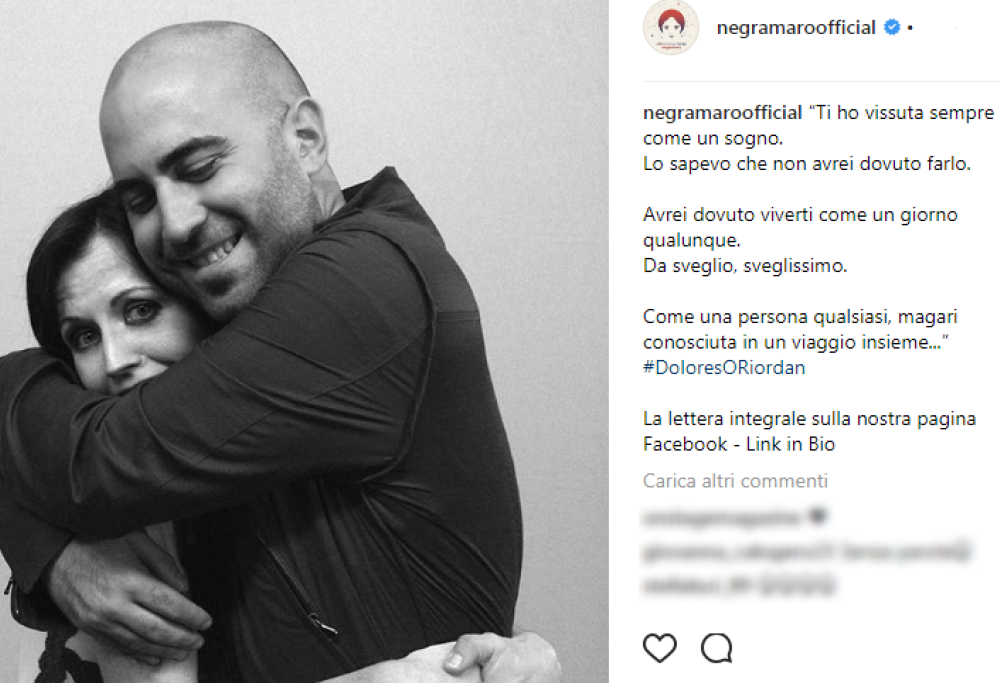 Dolores O’Riordan: il bellissimo ricordo di Giuliano Sangiorgi dei Negramaro