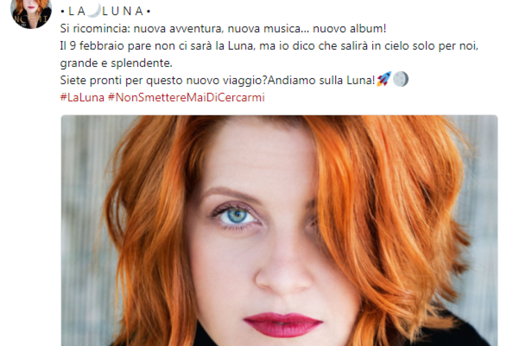 Noemi annuncia: durante Sanremo esce "La Luna", il nuovo album