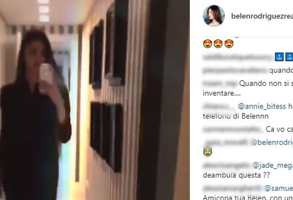 Belen: la sensuale "passerella" verso il bagno 