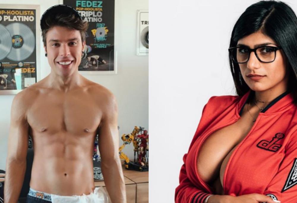 Fedez posta una foto senza tatuaggi, l'ex pornostar Mia Khalifa commenta. E i follower si scatenano