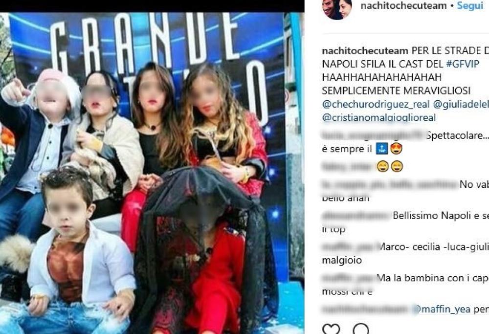 Carnevale: bambine travestita da Cecilia Rodriguez, Ilary Blasi e Giulia de Lellis