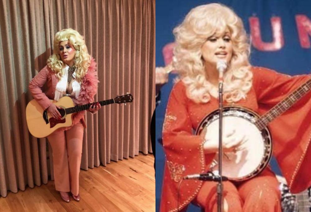 Adele si traveste da Dolly Parton per una festa: è uguale a lei!
