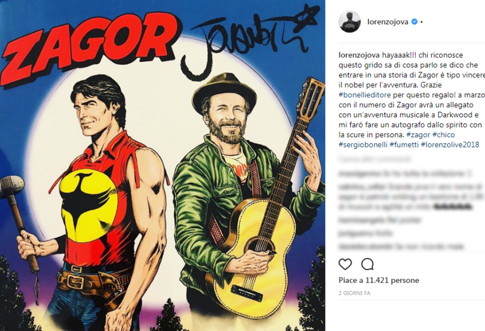 Jovanotti entra nel mondo di Zagor