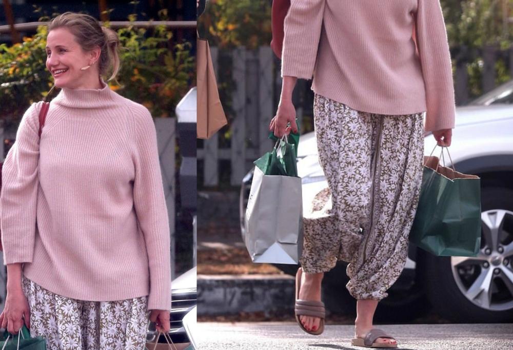 Cameron Diaz in maglione e ciabatte: il look che fa discutere i fan