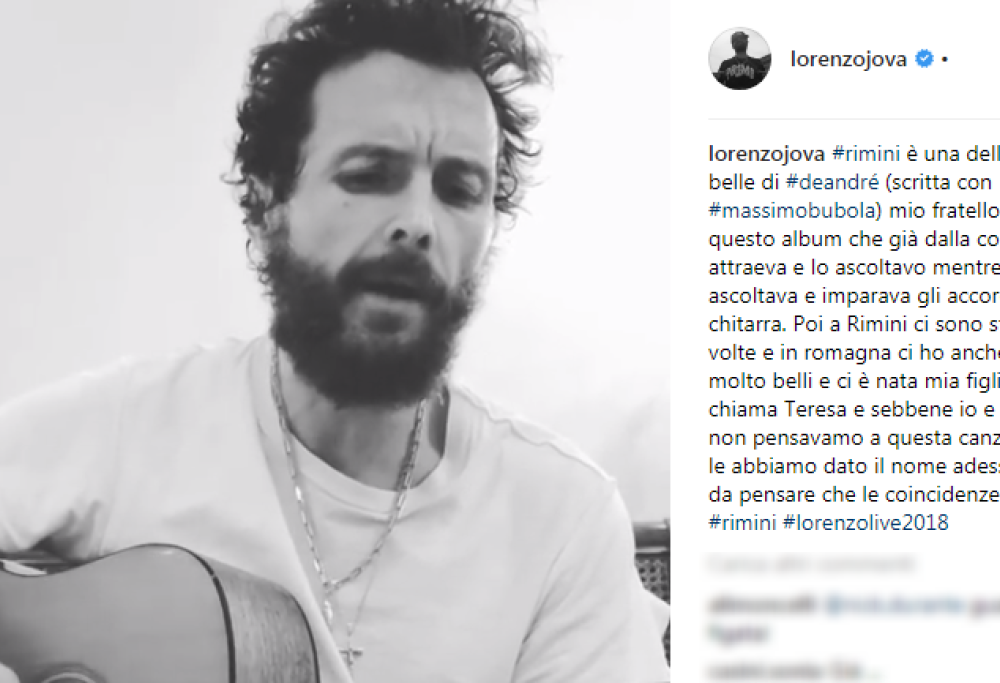Jovanotti omaggia Fabrizio De André su Instagram