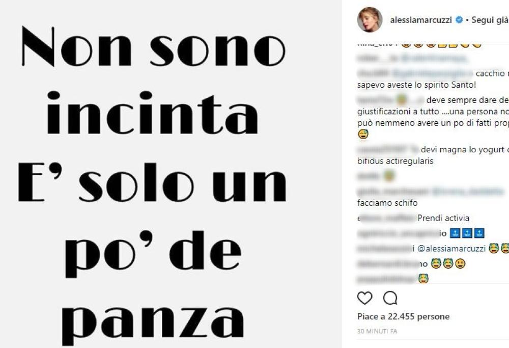 Ecco la risposta di Alessia Marcuzzi alla sua presunta gravidanza
