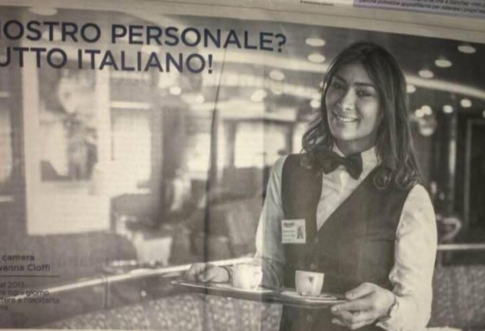 Polemica per la pubblicità di Tirrenia: “Il nostro personale è tutto italiano”