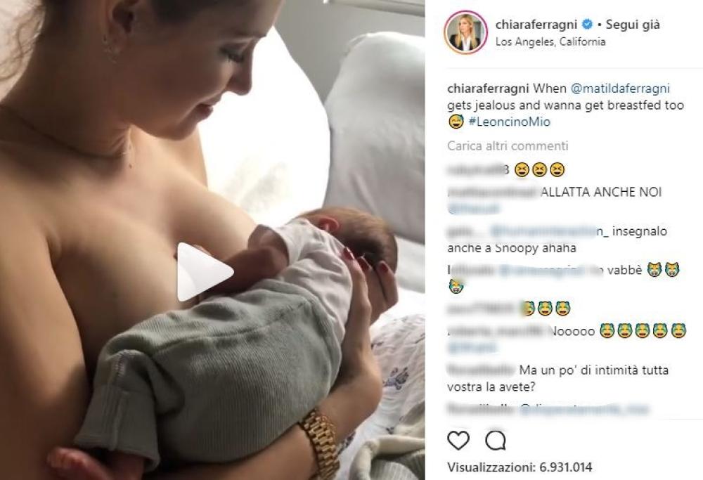 Chiara Ferragni allatta in diretta social ma i fan la accusano: "Stai esagerando"