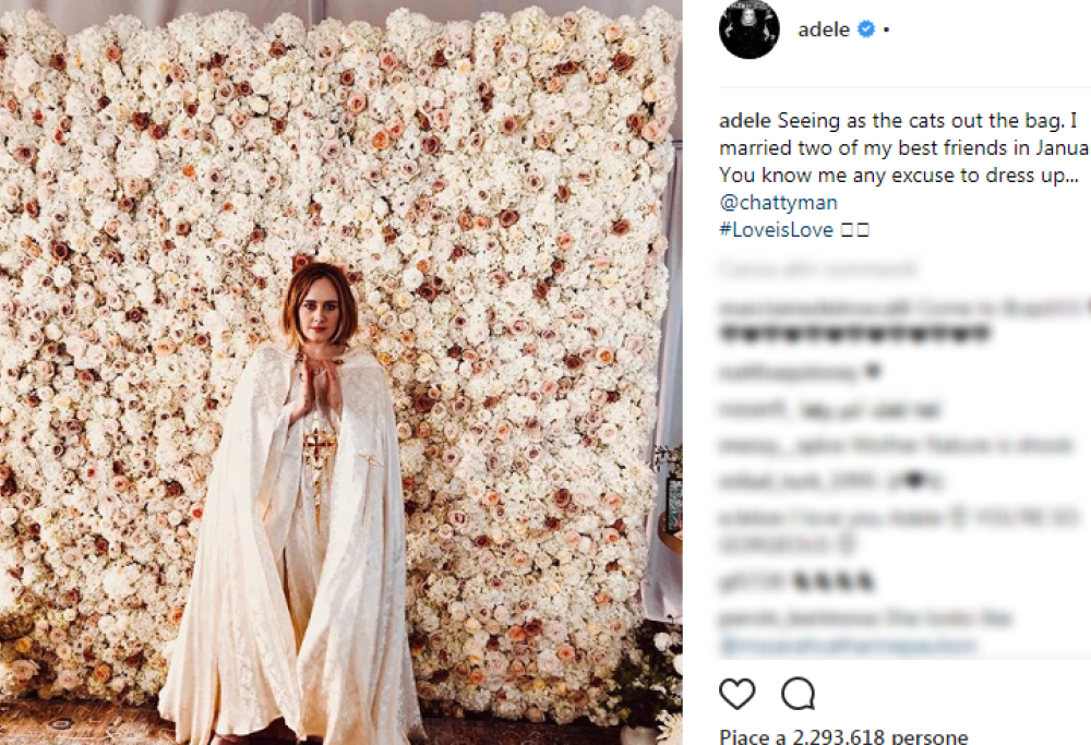 Adele ha sposato due amici: ecco com'era vestita per la cerimonia
