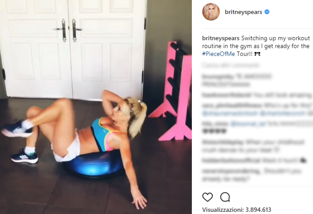 Britney Spears si prepara per il tour: ecco i suoi intensi allenamenti