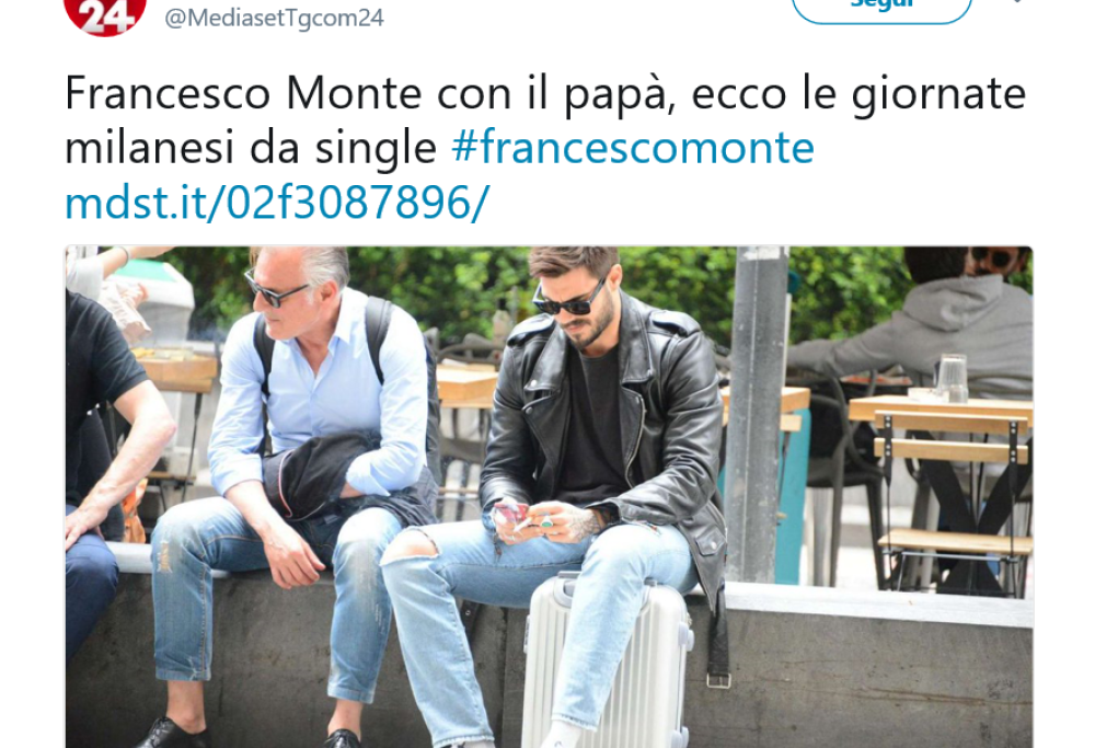 Francesco Monte: uscita da single con il papà
