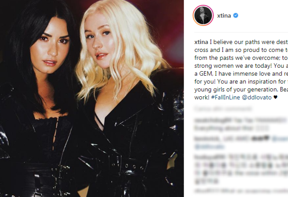 Il duetto di Christina Aguilera e Demi Lovato: ecco "Fall In Line"