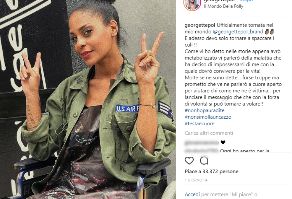 Georgette Polizzi parla della sua malattia: “Dovrò conviverci tutta la vita”