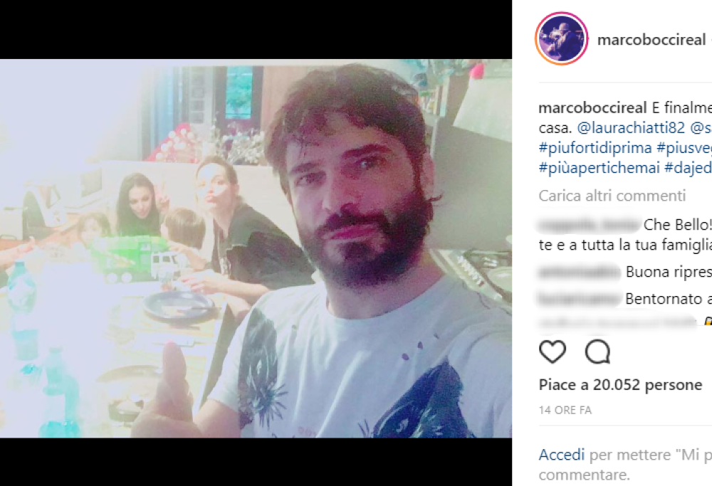 Marco Bocci è tornato a casa dopo il ricovero in ospedale: “Casa dolce casa”