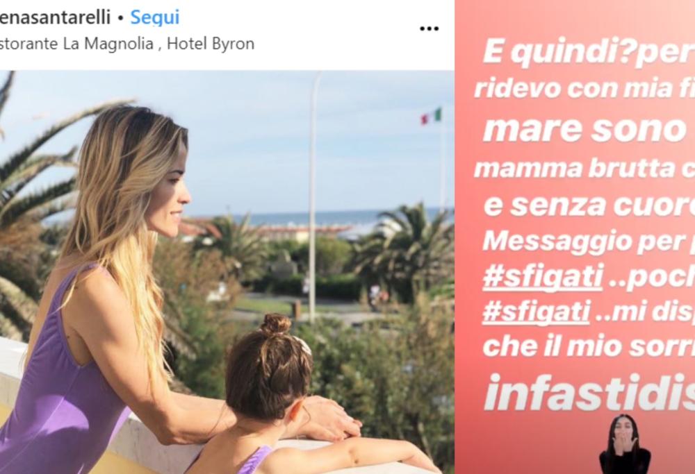 Elena Santarelli: “Perché ridevo con mia figlia sono una mamma brutta cattiva e senza cuore? ”
