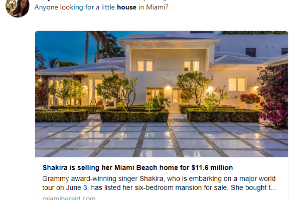 Shakira mette in vendita la sua villa a Miami da oltre 10 milioni di dollari
