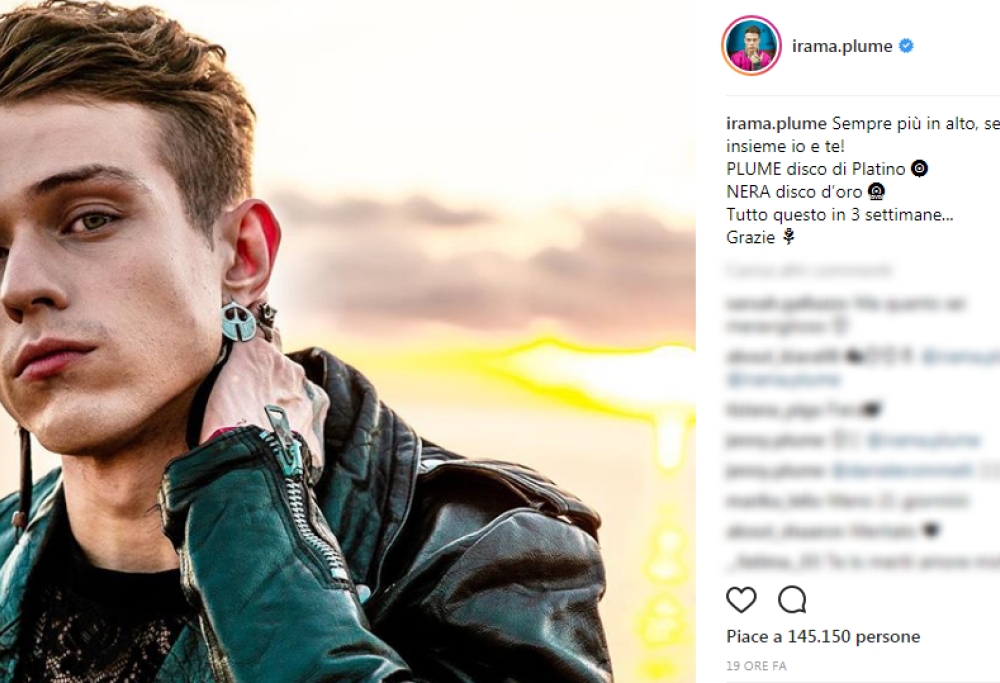 Irama, Disco di Platino per "Plume" e nuovi sold out: il momento magico continua