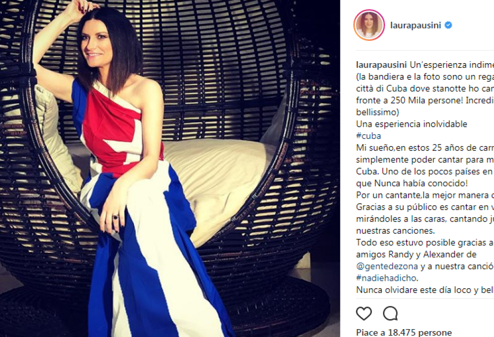 Laura Pausini, concerto a Cuba davanti a 250mila persone: "Un'esperienza indimenticabile" 