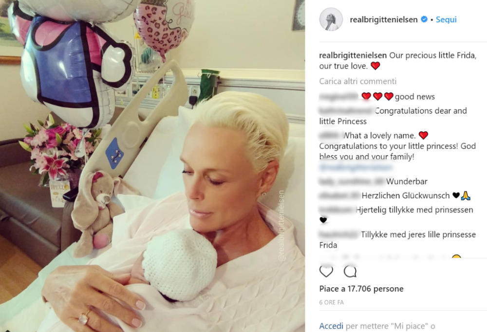 Ecco la prima foto di Frida, la figlia di Brigitte Nielsen