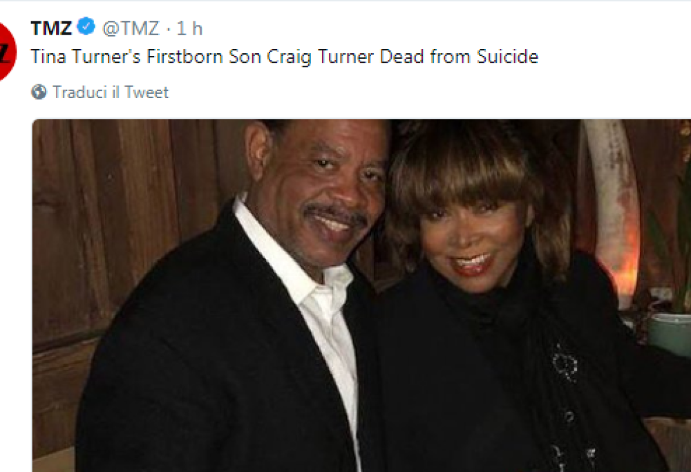 Tina Turner,  morto suicida il figlio maggiore