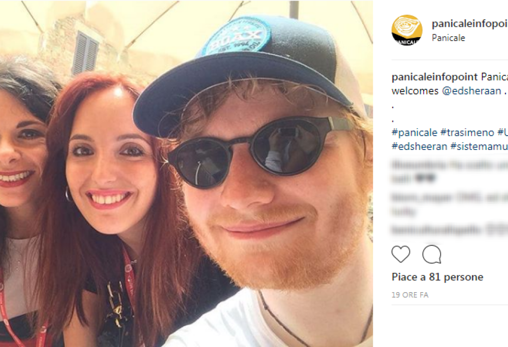 Ed Sheeran è tornato in Umbria per le vacanze: il cantante beccato a Panicale