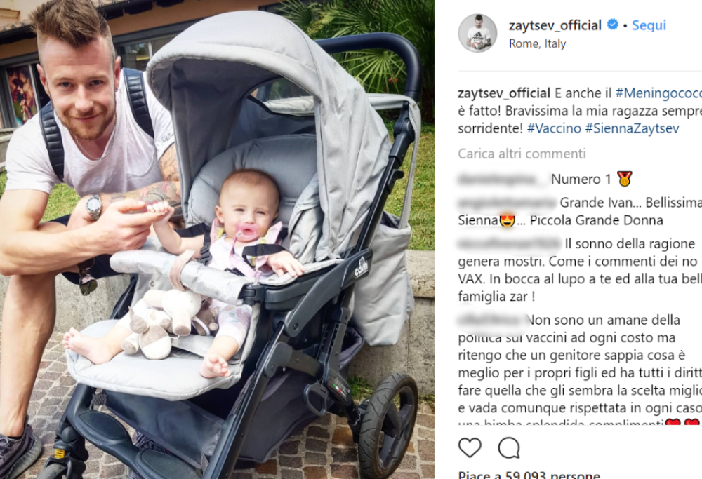 Il pallavolista Zaytsev vaccina la figlia: pioggia di insulti dai no-vax
