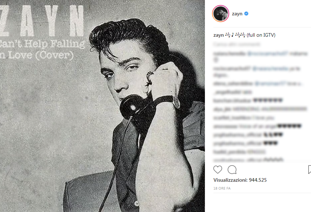 Zayn Malik ha fatto una cover di Elvis
