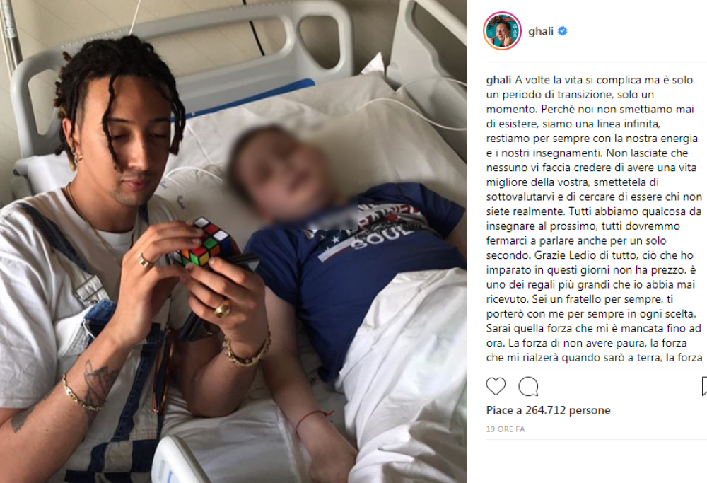 L'addio di Ghali al suo piccolo fan : "Sarai quella forza che mi è mancata fino ad ora"