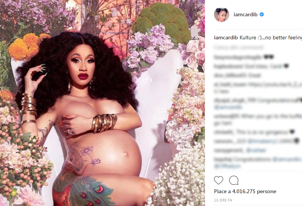 Cardi B annuncia la nascita della figlia con una foto in stile Beyoncé