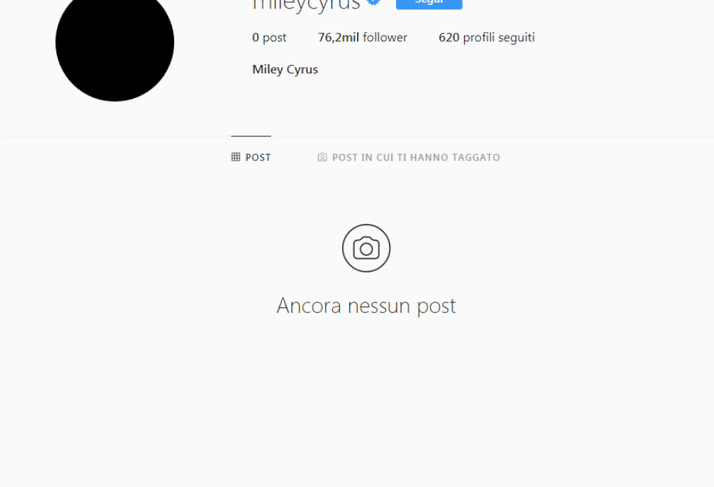 Miley Cyrus azzera gli account social: album in vista?