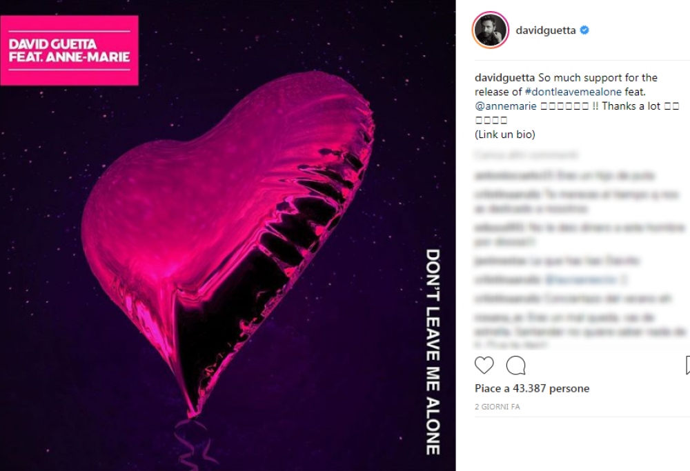 David Guetta e Anne-Marie lanciano il singolo "Don't Leave Me Alone"