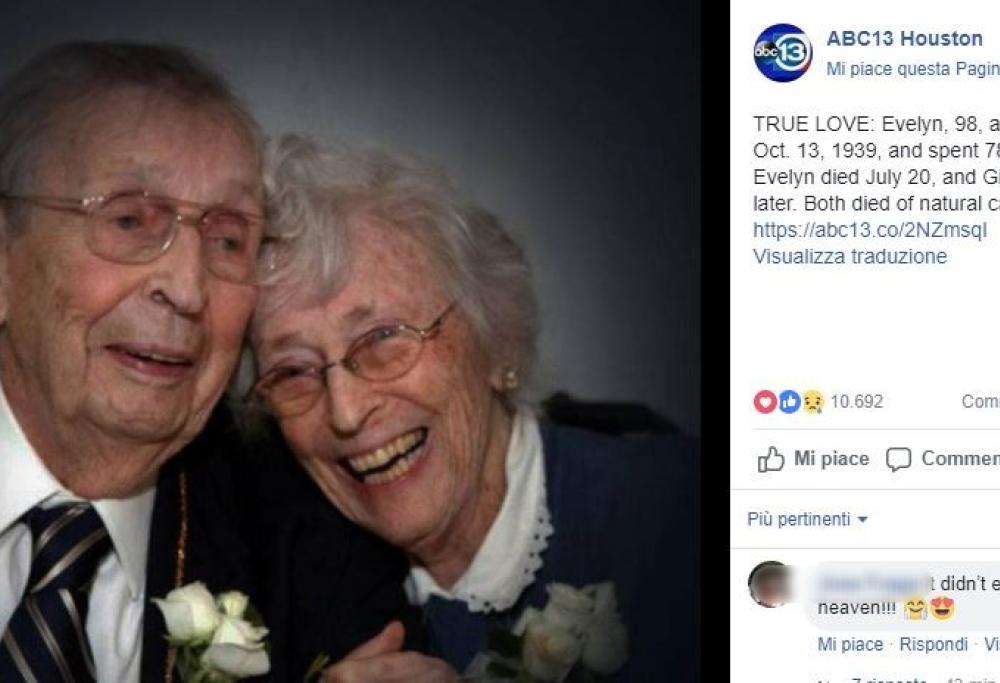 Sposati da 79 anni, muoiono a 2 giorni di distanza 