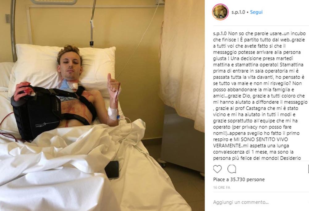 Aveva chiesto aiuto sui social per un chirurgo: ora Salvatore Pezzano sta bene