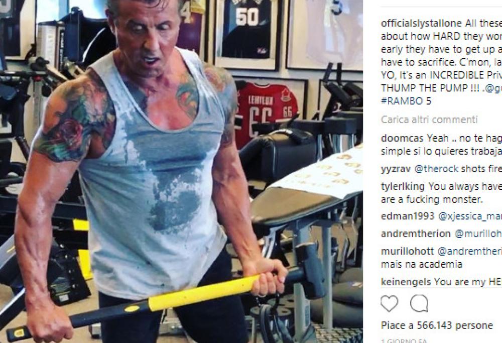 Sylvester Stallone si allena per "Rambo 5"