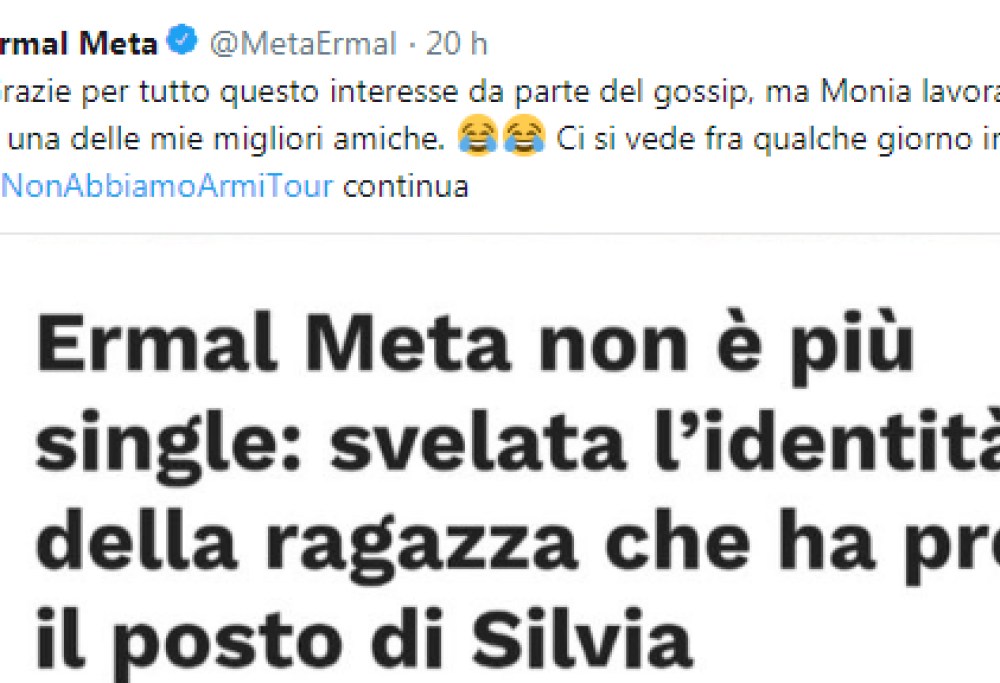 Ermal Meta smentisce di essersi fidanzato 