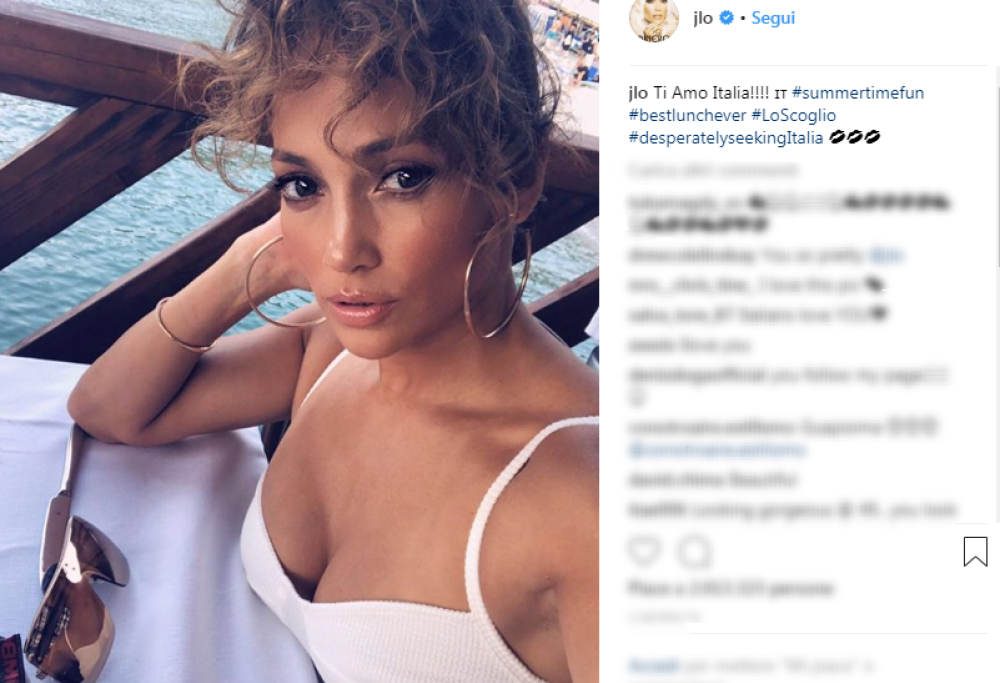 Jennifer Lopez innamorata dell'Italia