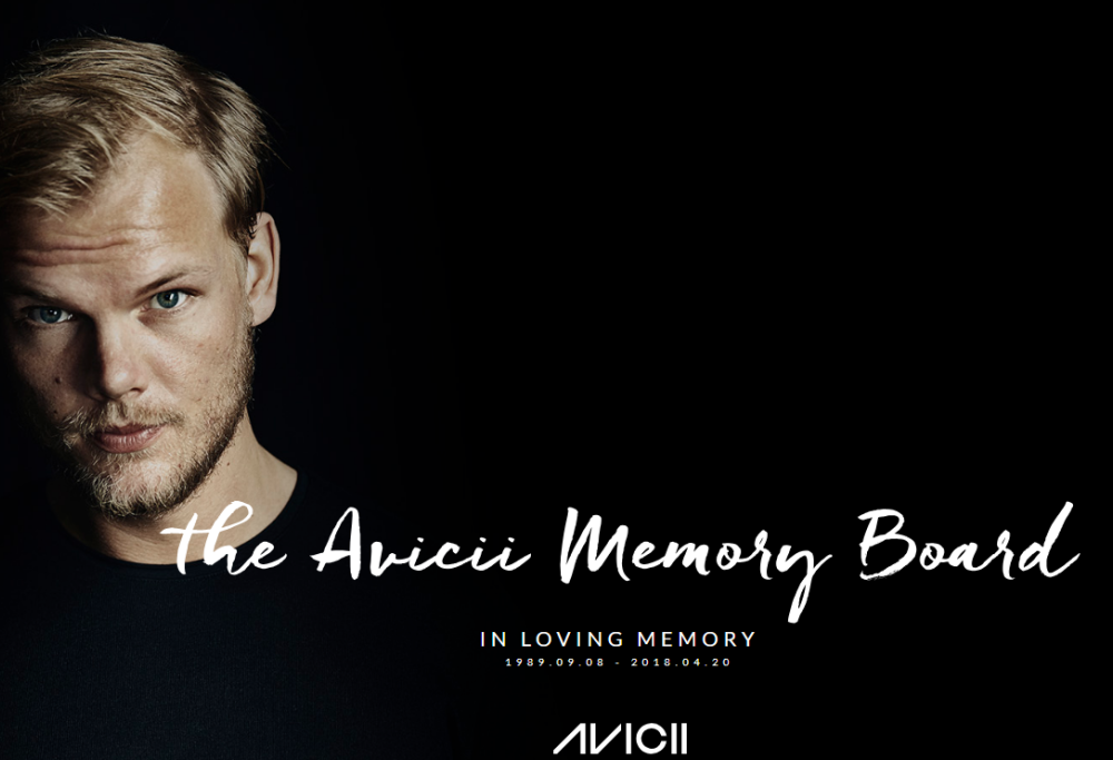Il sito web di Avicii diventa un memoriale