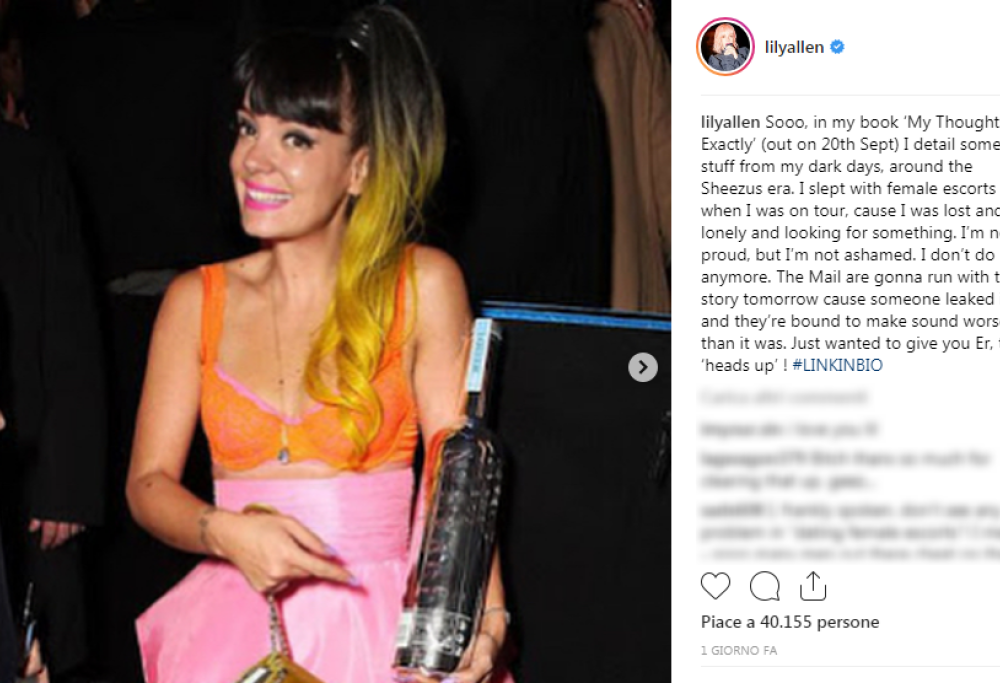 Lily Allen: "Sono andata a letto con delle prostitute"