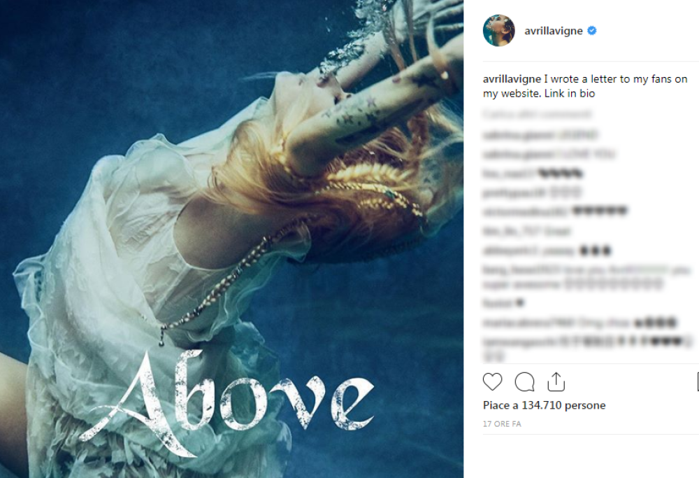 Avril Lavigne riparte da un nuovo album: "Avevo accettato la morte"