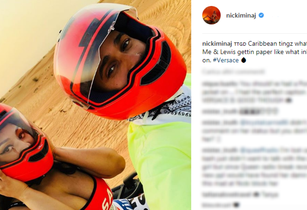 Nicki Minaj e Lewis Hamilton: fuga romantica (con rischio di essere arrestati)