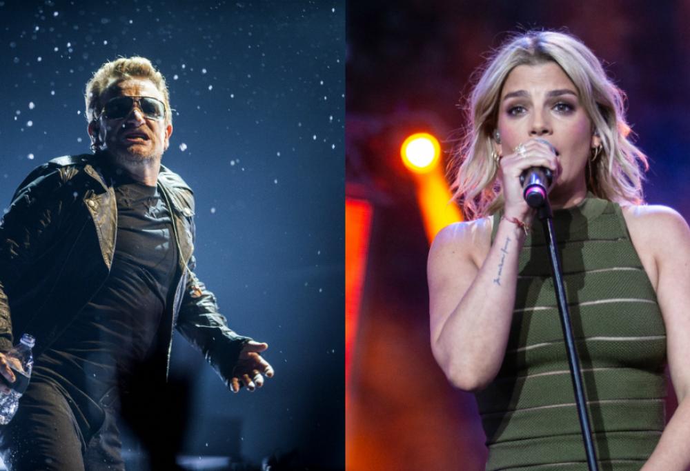 Bono ringrazia Emma Marrone durante il primo concerto a Milano
