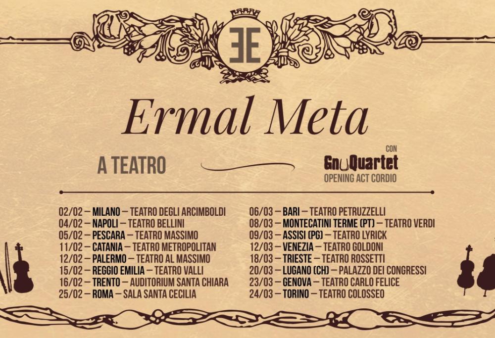Ermal Meta in tour nei teatri con GnuQuartet